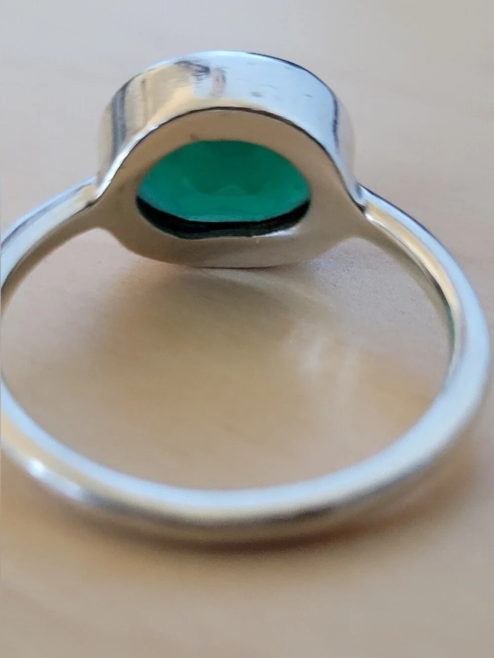 Green Onyx/Sterling Silver Ring, Size 7.5